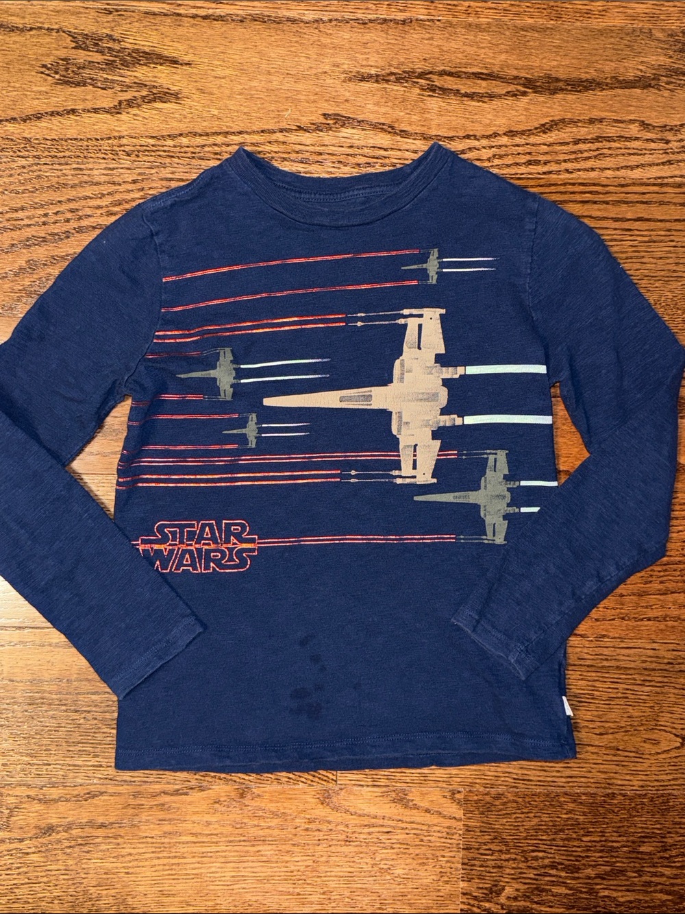 Size 8/M boys long sleeve t-shirt with Star Wars print.